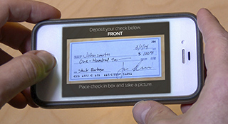 Deposit using mobile phone